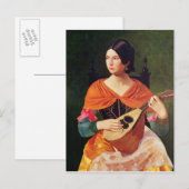 Jonge vrouw met een Mandolin, 1845-47 Briefkaart (Voorkant / Achterkant)