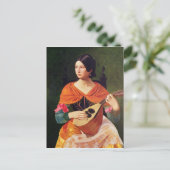 Jonge vrouw met een Mandolin, 1845-47 Briefkaart (Staand voorkant)