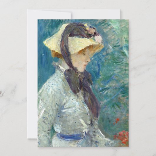 Jonge vrouw met een rietje Pet | Berthe Morisot (Voorkant)