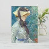 Jonge vrouw met een rietje Pet | Berthe Morisot (Staand voorkant)