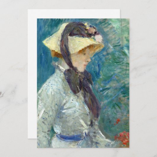 Jonge vrouw met een rietje Pet | Berthe Morisot (Voorkant / Achterkant)