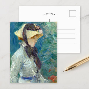 Jonge vrouw met een rietje Pet   Berthe Morisot Briefkaart