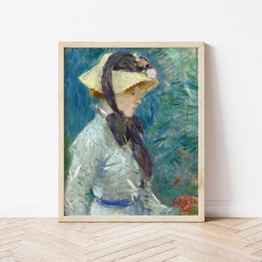 Jonge vrouw met een rietje Pet | Berthe Morisot Poster
