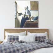 Jonge Vrouw met een Waterkruik van het Water Canvas Afdruk (Insitu (Slaapkamer))