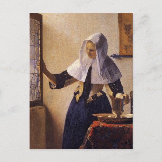 Jonge vrouw met een waterpitcher briefkaart (Voorkant)