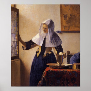 Jonge vrouw met een waterpitcher poster