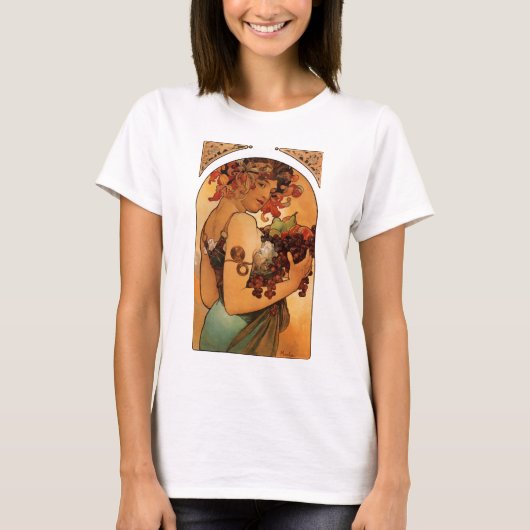  jonge vrouw met fruit t-shirt (Voorkant)