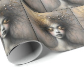 Jonge vrouw met gouden wimpers cadeaupapier (Rol Hoek)