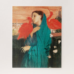 Jonge vrouw met Ibis Fine Art van Edgar Degas Legpuzzel