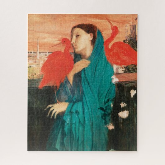Jonge vrouw met Ibis Fine Art van Edgar Degas Legpuzzel (Verticaal)