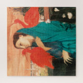 Jonge vrouw met Ibis Fine Art van Edgar Degas Legpuzzel (Verticaal)