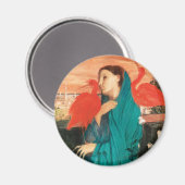 Jonge vrouw met Ibis Fine Art van Edgar Degas Magneet (Voorkant / Achterkant)