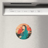 Jonge vrouw met Ibis Fine Art van Edgar Degas Magneet (Insitu (Vaatwasser))