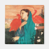 Jonge vrouw met Ibis Fine Art van Edgar Degas Magneet (Voorkant)