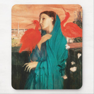 Jonge vrouw met Ibis Fine Art van Edgar Degas Muismat