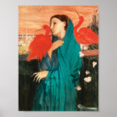 Jonge vrouw met Ibis Fine Art van Edgar Degas Poster (Voorkant)