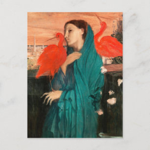 Jonge vrouw met ibis van Edgar Degas Briefkaart