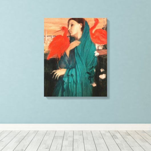 Jonge vrouw met Ibis van Edgar Degas Canvas Afdruk (Insitu (Houten vloer))