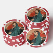 Jonge vrouw met Ibis van Edgar Degas Poker Chips (Opstapeling)