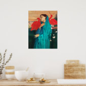 Jonge vrouw met Ibis van Edgar Degas Poster (Keuken)