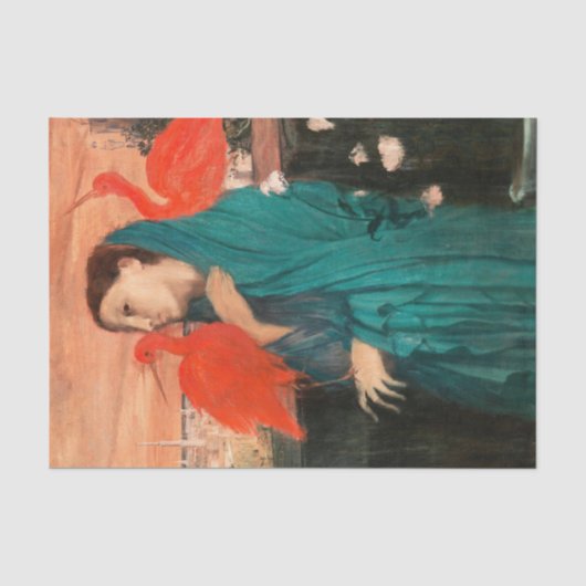 Jonge vrouw met Ibis van Edgar Degas Tissuepapier (Voorkant)