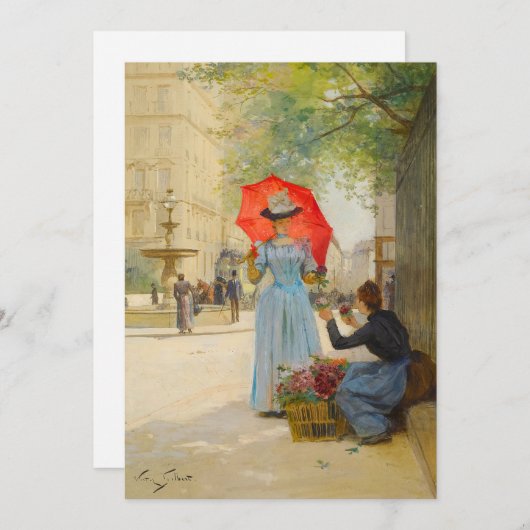 Jonge vrouw met paraplu | Victor Gabriel Gilbert (Voorkant / Achterkant)