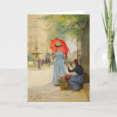 Jonge vrouw met paraplu | Victor Gabriel Gilbert Kaart (Voorkant)