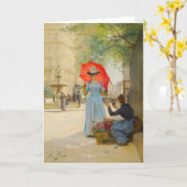 Jonge vrouw met paraplu | Victor Gabriel Gilbert Kaart (Gele Bloem)