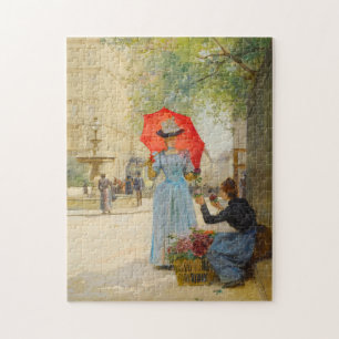 Jonge vrouw met paraplu   Victor Gabriel Gilbert Legpuzzel