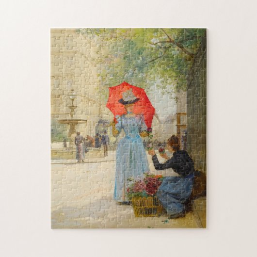 Jonge vrouw met paraplu | Victor Gabriel Gilbert Legpuzzel (Verticaal)
