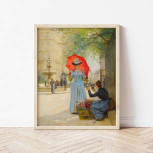 Jonge vrouw met paraplu   Victor Gabriel Gilbert Poster