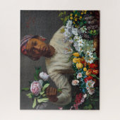 Jonge Vrouw met Pioenen door Frederic Bazille Legpuzzel (Verticaal)