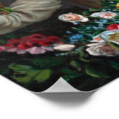 Jonge Vrouw met Pioenen door Frederic Bazille Poster (Hoek)