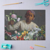 Jonge Vrouw met Pioenen door Frederic Bazille Tissuepapier (Craft)