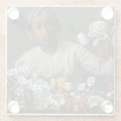 Jonge vrouw met pony's | Fré dé ric Bazille Glazen Onderzetter (Achterkant)