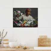 Jonge vrouw met pony's Frédéric Bazille Fine Art Poster (Keuken)