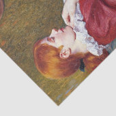 Jonge vrouw met rood haar die een goed boek lezen tissuepapier (Detail)