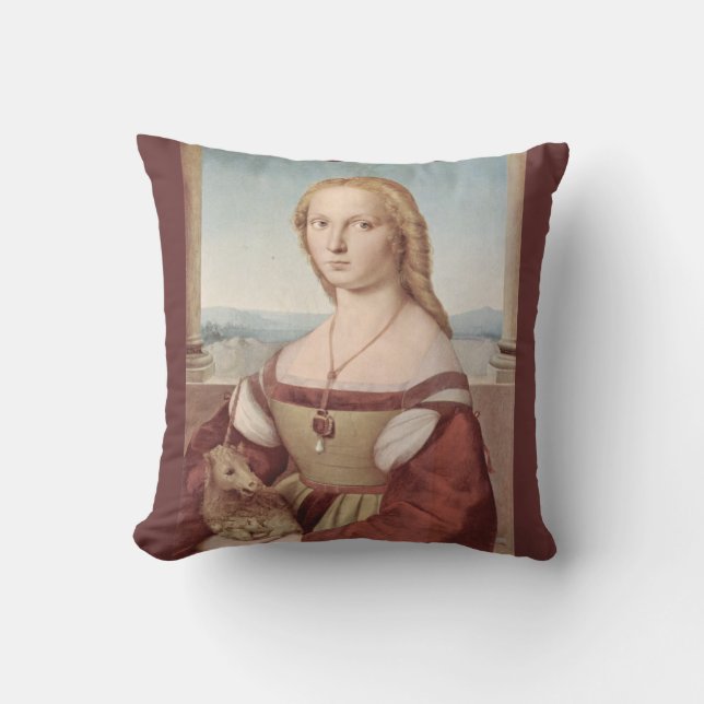Jonge vrouw met Unicorn Pillow Kussen (Voorkant)