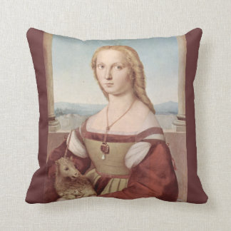 Jonge vrouw met Unicorn Pillow Kussen