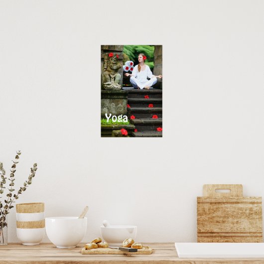 Jonge vrouw oefent yoga poster (Keuken)