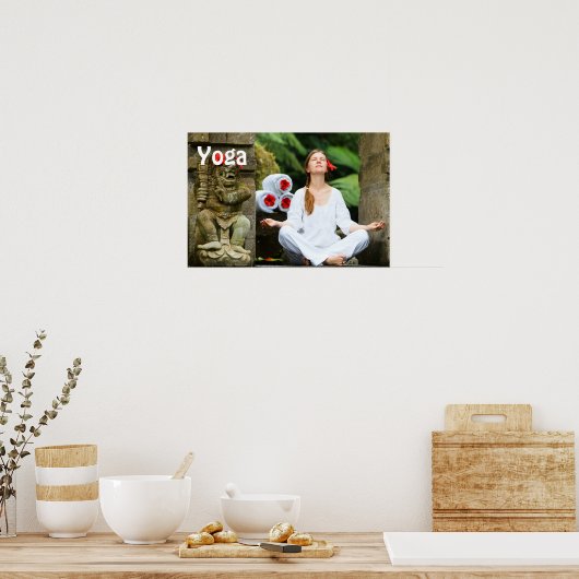 Jonge vrouw oefent yoga poster (Keuken)