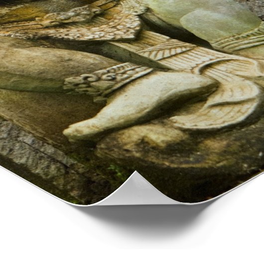 Jonge vrouw oefent yoga poster (Hoek)