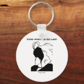 Jonge Vrouw Of Oude Dame? (Optische Illusie) Sleutelhanger (Voorkant)
