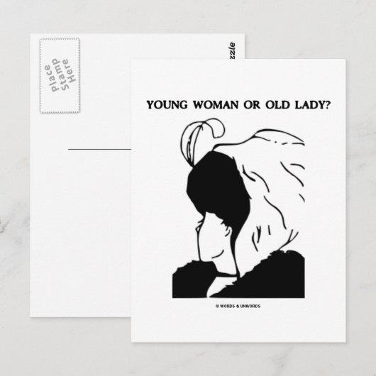 Jonge vrouw of oude dame? (Optische verlichting) Briefkaart (Voorkant / Achterkant)