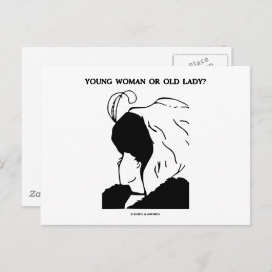 Jonge vrouw of oude dame? (Optische verlichting) Briefkaart (Voorkant / Achterkant)