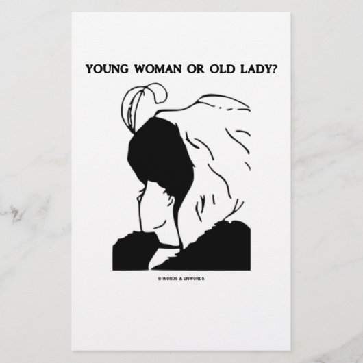 Jonge vrouw of oude dame? (optische verlichting) briefpapier (Voorkant)