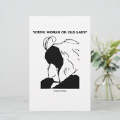 Jonge vrouw of oude dame? (optische verlichting) briefpapier (Staand voorkant)