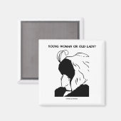 Jonge vrouw of oude dame? (Optische verlichting) Magneet (Voorkant / Achterkant)