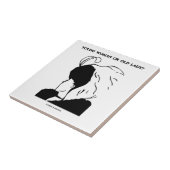 Jonge vrouw of oude dame? (optische verlichting) tegeltje (Zijkant)