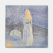 jonge vrouw op de strand (1896) van Edvard Munch Magneet (Voorkant)